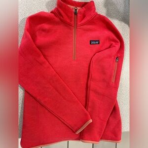 Bright pink Patagonia kids quarter zip. Size M (10)